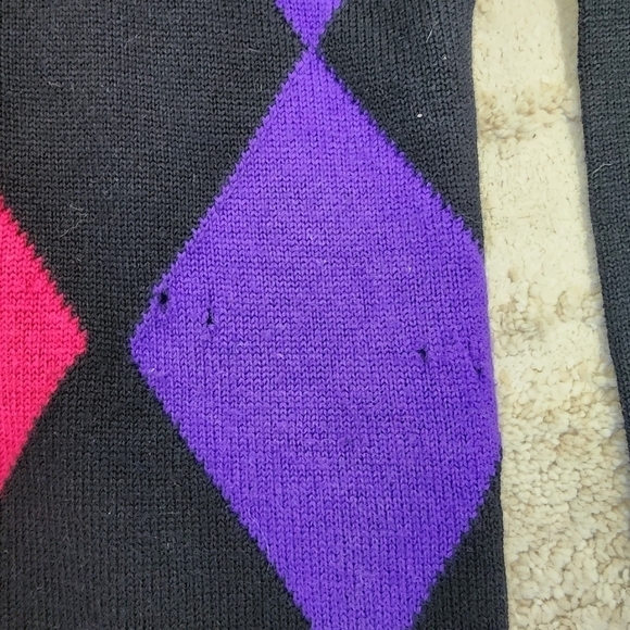 Vintage Miss Pendleton Argle Wool Black Cardigan Size L - Picture 7 of 11